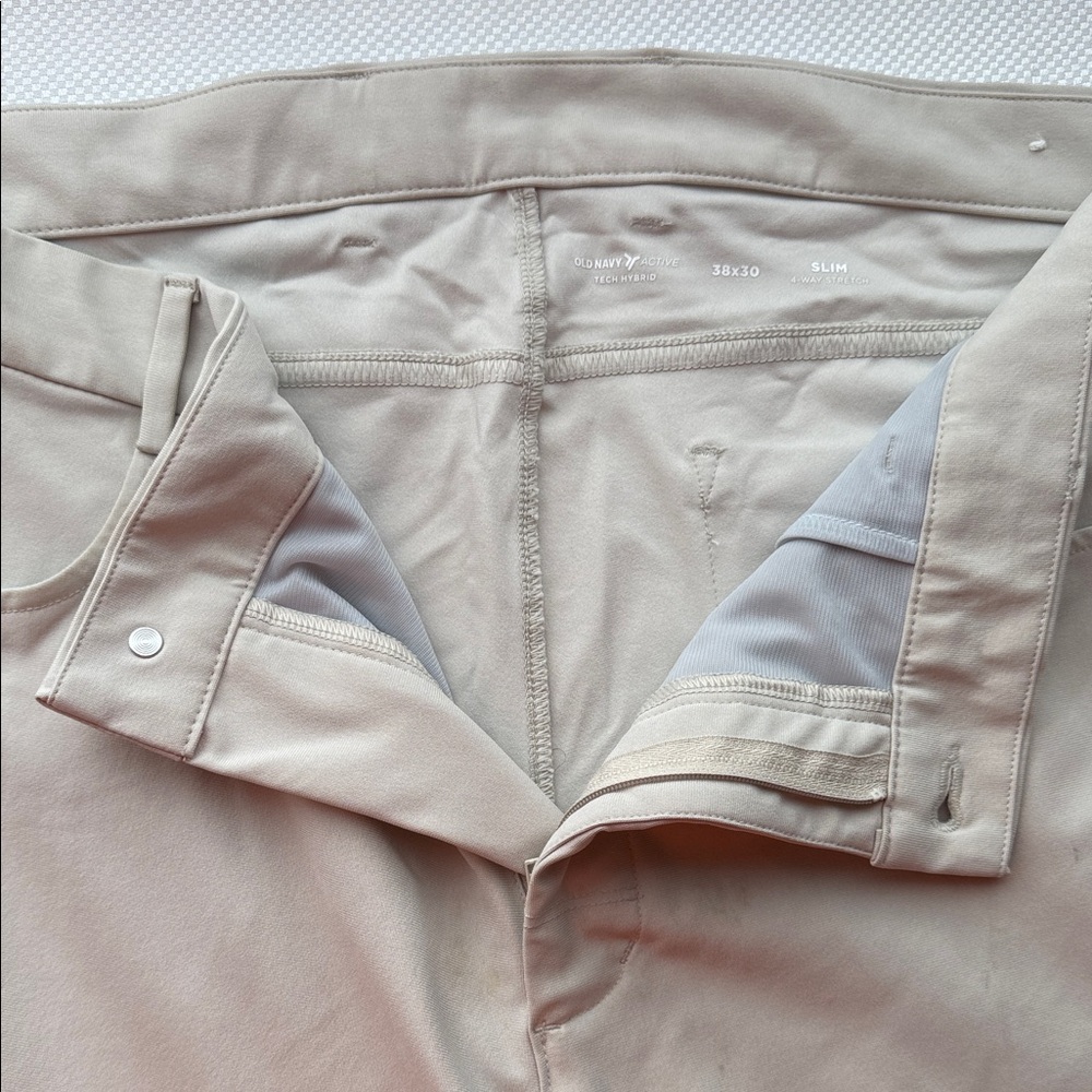 Men's Slim Fit Tan Performance Golf Pants - 38/30